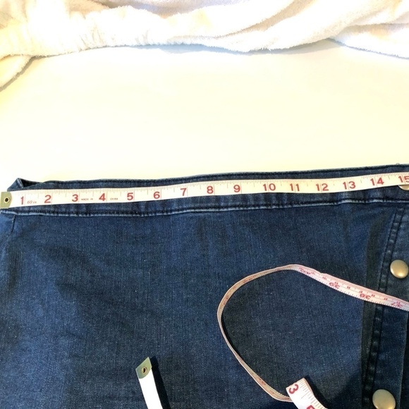 x Free People Mini Skirt Blue Denim with Diagonal Front Snaps (12) - Picture 10 of 10